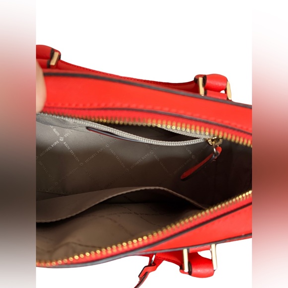 Michael Kors Saffiano Leather Satchel – Red MK Charm - Picture 6 of 13